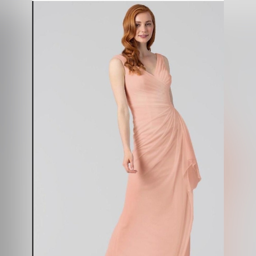 Beautiful peach formal wedding prom evening dress